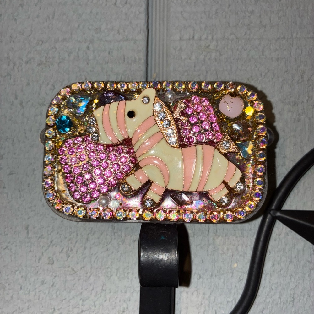 Colorful Rhinestone Zebra phone clip